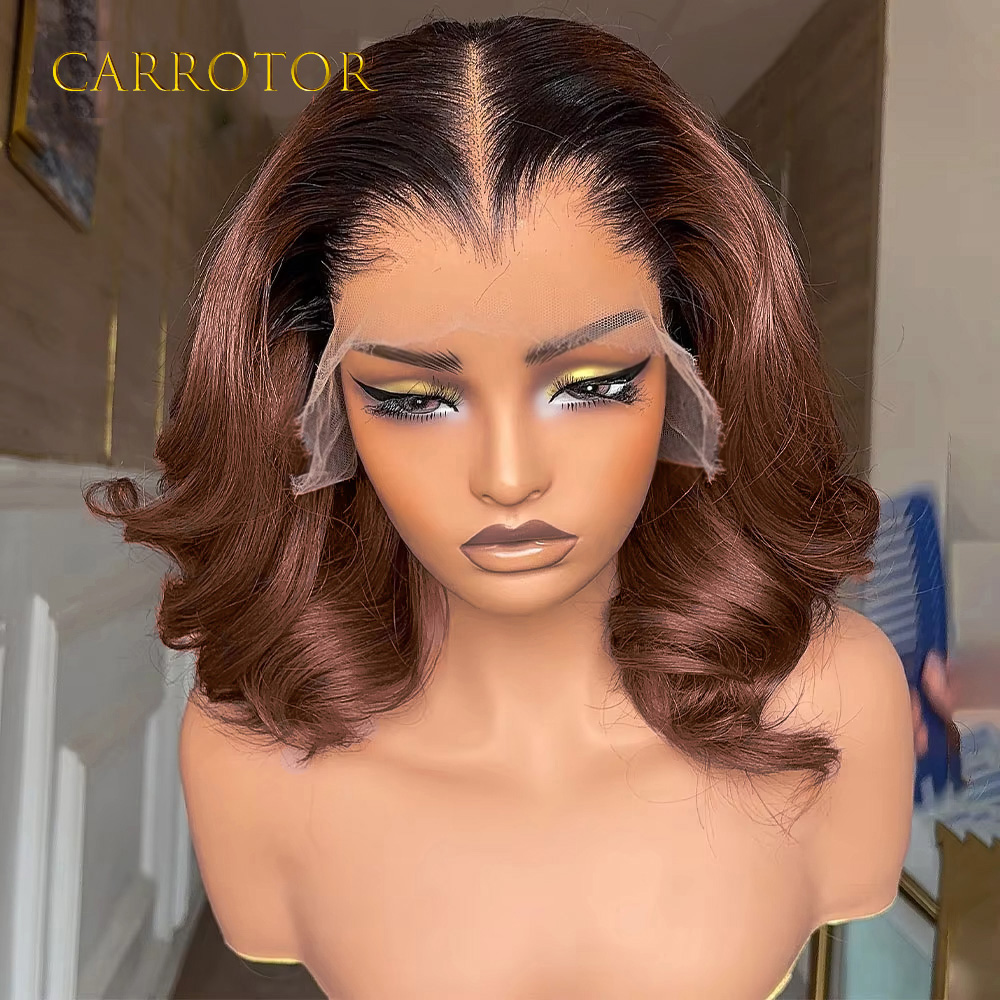 Lace Front Wigs - Parrucca Lagos Hairline 1b4 Ombre Colorata