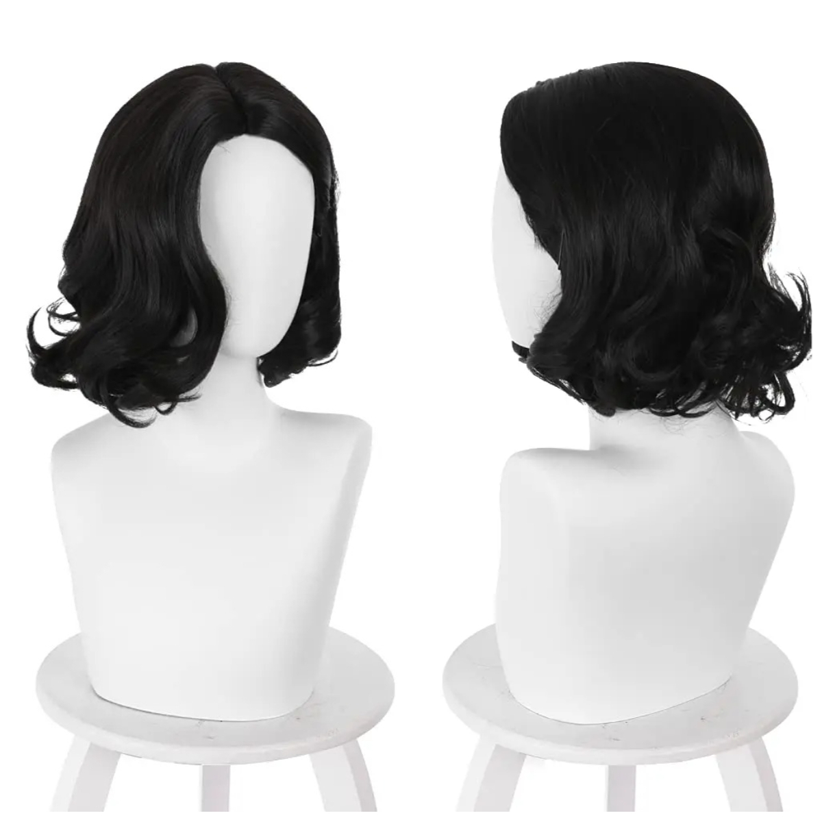 Synthetic Braided Wigs For Black Women - Parrucca Sintetica Nera Corta Ondulata con