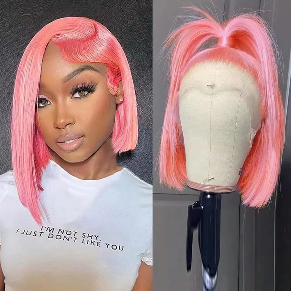 Parrucca corta rosa da 10 poll - Pre Parted 13X4 Lace Front Bob Wig recensione e prezzo